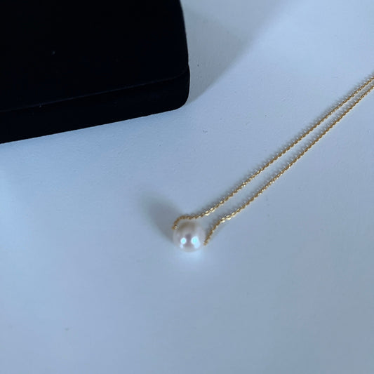 【再×３入荷】伊勢湾からの本真珠、一粒ネックレス